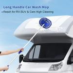 Wontolf 62'' Car Wash Brush with Long Handle Chenille Microfiber Car Wash Mop Mitt Kit Scratch-Free Car Cleaning Brush Kit Car Care Kits with Replacement Head Supplies for Cars RV Truck Boat
