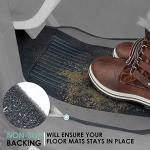FH Group Universal Fit Premium Carpet Automotive Floor Mats fits most Cars, SUVs, and Trucks with Driver Heel Pad, Full Set Gray