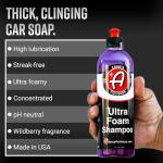 Adam's Polishes Ultra Foam Shampoo 16oz - Our Most Sudsy Car Shampoo Formula Ever - pH Neutral Formula for Safe, Spot Free Cleaning - Ultra Slick Formula, Wont Scratch or Leave Water Spots