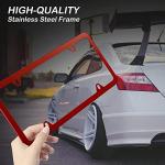 alpmosn 2PCS Stainless Steel License Plate Frames, 4 Holes Car Licence Plate Covers with Screws Washers and Caps, Car Exterior Accessories, License Plate Holder for US Vehicles (Red)