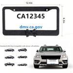 Fashion Premium Handmade Crystal License Plate Frames,Waterproof Bling License Plate Covers,US Universal Rhinestone License Plate Holder for Women(1 Frame,Black Frame Black Bowknot)