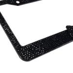 Fashion Premium Handmade Crystal License Plate Frames,Waterproof Bling License Plate Covers,US Universal Rhinestone License Plate Holder for Women(1 Frame,Black Frame Black Bowknot)