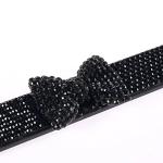 Fashion Premium Handmade Crystal License Plate Frames,Waterproof Bling License Plate Covers,US Universal Rhinestone License Plate Holder for Women(1 Frame,Black Frame Black Bowknot)