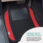 FH Group Car Floor Mats - Carpet Floor Mats for Cars, Universal Fit Automotive Floor Mats, All Purpose Car Floor Mats, Carpet Protector Mat for Most Sedan, SUV, Truck Floor Mats Red