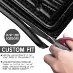 CAR PASS Shining Glitter Car Floor Mats 3D Leather Waterproof All Weather, Universal Trim to Fit & Anti-Slip, Safety & Light Easy Clean Install Fit for SUV,Truck,Auto,Sedan,Van 4 Piece (Black Glitter)