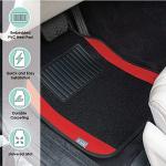FH Group Car Floor Mats - Carpet Floor Mats for Cars, Universal Fit Automotive Floor Mats, All Purpose Car Floor Mats, Carpet Protector Mat for Most Sedan, SUV, Truck Floor Mats Red