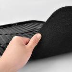 CAR PASS Shining Glitter Car Floor Mats 3D Leather Waterproof All Weather, Universal Trim to Fit & Anti-Slip, Safety & Light Easy Clean Install Fit for SUV,Truck,Auto,Sedan,Van 4 Piece (Black Glitter)