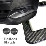 ZXFOOG Carbon Fiber License Plate Frame- 100% Handcrafted Real Carbon Fiber Cloth Wrap Holder, Wide Edge Black Stainless Steel Car Tag Cover with Stainless Steel Screws Caps, 1 Pack 2 Hole