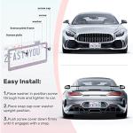 QUANQIUFEI 2 Pack Bling License Plate Frames, Sparkly Rhinestone Diamond Car License Plate Cover for Women, Stainless Steel Car Accessories with Glitter Crystal Caps (Colorful)