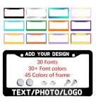 Custom License Plate Frames, Personalized License Plate Frames with Text Logo Image,Customized Aluminum Metal Car Tag Holder Funny Gifts for Women Men, 2 Holes