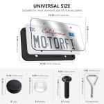 Motorfi 2 Pcs Silicone License Plate Frames with Polycarbonate Covers, Rust-Proof, Weather-Resistant, Easy Installation, Premium License Plate Protector for Cars with 2 Drainage Holes