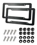 SCUARI 2PCS License Plate Frames,License Plate Cover,Car Accessories Carbon Fiber License Plate Frame,Licence Plate Frame Holder with Fasteners and Screws,Fit for Most America License Plate