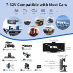 Wireless Carplay Screen for Car, 10.26" HD Carplay and Android Auto Touch Screen, Portable Car Tablet with 4K Dash Cam, IPS Car Stereo with Backup Camera, GPS Navigation, Voice Control, Mirror Link