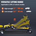 VEVOR 2.5 Ton Low Profile, Heavy-Duty Steel Racing Floor Jack with Single Piston Lift Pump, Lifting Range 3.35"-14.96"