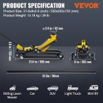 VEVOR 2.5 Ton Low Profile, Heavy-Duty Steel Racing Floor Jack with Single Piston Lift Pump, Lifting Range 3.35"-14.96"