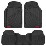 Motor Trend FlexTough Performance All Weather Rubber Car Floor Mats with Cargo Liner – Full Set Front & Rear Floor Mats for Cars Truck SUV, Automotive Floor Mats (Black)