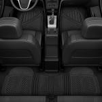 Motor Trend FlexTough Performance All Weather Rubber Car Floor Mats with Cargo Liner – Full Set Front & Rear Floor Mats for Cars Truck SUV, Automotive Floor Mats (Black)