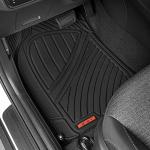 Motor Trend FlexTough Performance All Weather Rubber Car Floor Mats with Cargo Liner – Full Set Front & Rear Floor Mats for Cars Truck SUV, Automotive Floor Mats (Black)