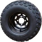 10" Black Steel Golf Cart Wheels & Tires Set