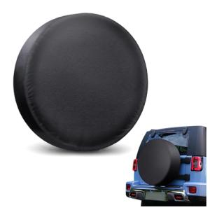 Spare Tire Cover,PVC Leather RV Tire Covers with Thickened Elastic Band and Double Nails,Waterproof RV Spare Tire Cover Automotive Accessories Fit for 25-26 Inch Tires