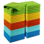 AIDEA Microfiber Cleaning Cloth, 50PK, Microfiber Towels for Cars, Premium Wash Cloths, Dusting Cloth Cleaning Rags, Absorbent Towels for SUVs, House, Kitchen, Window, Cleaning Supplies12×12"