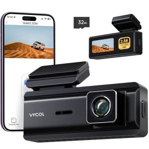 VYCOL Dash Cam 2.5K WiFi, Dash Camera for Cars with 32GB Card, Mini Dashcam Car Camera, Night Vision,Voice Control, 24H Parking Mode, WDR, Loop Recording, G-Sensor, Support 128GB Max