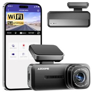 Azdome M200 Mini Dash Cam WiFi Dashcam, 1080P Front Dash Camera for Cars, Hidden Car Camera with 24H Parking Mode G-Sensor Night Vision, AZDOME APP, Loop Recording, Support 128GB Max, Easy to Install