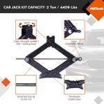 AV Steel Scissor Jack for Car 2 Ton (4409 lbs) Heavy-Duty Car Jack Kit, Universal Tire Tool Kit - Portable Lift Jack with Ratcheting Handle and L-Wrench for Auto SUV MPV