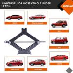 AV Steel Scissor Jack for Car 2 Ton (4409 lbs) Heavy-Duty Car Jack Kit, Universal Tire Tool Kit - Portable Lift Jack with Ratcheting Handle and L-Wrench for Auto SUV MPV