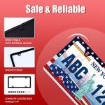 Classic American Flag License Plate Frame USA Flag License Plate Holder Stainless Steel Auto Parts Decoration with Screws for Men Women License Plate 4 Holes 1pcs