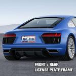 Classic American Flag License Plate Frame USA Flag License Plate Holder Stainless Steel Auto Parts Decoration with Screws for Men Women License Plate 4 Holes 1pcs