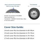 Spare Tire Cover Fit for Your SUV, Jeep, RV, Trailer, Truck, Waterproof Dust-Proof PVC Leather Tire Covers (14 inch for Diameter 23.62” - 27.16”)