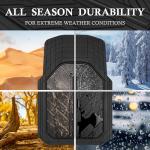 CAR PASS Heavy Rubber Car Floor Mats, Deep Waterproof Car Mats All Weather, Universal Trim-to Fit Automotive Floor Mats for Car SUV Truck Van, Durable Floor Liners Solid Black