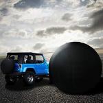 Spare Tire Cover Fit for Your SUV, Jeep, RV, Trailer, Truck, Waterproof Dust-Proof PVC Leather Tire Covers (14 inch for Diameter 23.62” - 27.16”)
