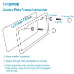 2PCS Matte Black License Plate Frames, 2 Holes Solid Rust-Proof Stainless Steel License Plate Holder, Lengnoyp Universal Car License Plate Cover for Women and Man with Screws Accessories