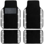 NBTEPEM Bling Car Floor Mats Full Set, Universal Fit Most Cars,SUV, Trucks, 4 pcs Sparkle Glitter Diamond Carpet for Women Girls with Anti-Slip Pad (Silver Diamond)