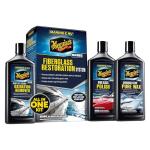 Meguiar's M4965 Marine/RV Fiberglass Restoration System, 3-Piece Marine Fiberglass Repair Kit Featuring Oxidation Remover for Boat Care Plus Boat Polish and Wax