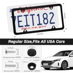Alpmosn 2PCS Stainless Steel License Plate Frames, 4 Holes Car Licence Plate Covers with Screws Washers and Caps, Car Exterior Accessories, License Plate Holder for US Vehicles (Black)