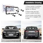 Alpmosn 2PCS Stainless Steel License Plate Frames, 4 Holes Car Licence Plate Covers with Screws Washers and Caps, Car Exterior Accessories, License Plate Holder for US Vehicles (Black)