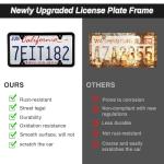 Alpmosn 2PCS Stainless Steel License Plate Frames, 4 Holes Car Licence Plate Covers with Screws Washers and Caps, Car Exterior Accessories, License Plate Holder for US Vehicles (Black)