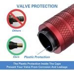 CKAuto Tire Valve Stem Caps, Red, 4 pcs/Pack, Anodized Aluminum Tire Valve Cap Set, Corrosion Resistant, Universal Stem Covers for Cars Trucks Motorcycles SUVs and Bikes
