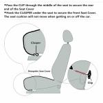 OGLAND 20 inchs Fluffy Genuine Australia Sheepskin Car Seat Cover for Auto Interior Accessories with Soft Fuzzy Wool Natural Fur Non-Slip (Black, Front)