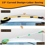 15°Curved Car Wash Brush with Long Handle 43" Extension Pole RV Truck Microfiber Cleaning Mop Auto SUV Wheel Boat Exterior Interior Detailing 2 in 1 Carwash Duster Not Hurt Paint Scratch Free