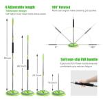 62'' Car Wash Brush with Long Handle Car Wash Mop Mitt Chenille Car Cleaning Kits Windshield Window Squeegee Car Duster Microfiber Towel Gloves for Cars RV SUV Truck 11PCS