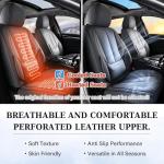 Coverado Car Seat Covers Full Set, Seat Covers for Cars, Black Car Seat Covers Front Seats and Back Car Seat Protector Waterproof, Leather Car Seat Cushion Universal Fit for Most Cars