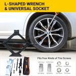 KOERZORE Scissor Lift Jack, 4400 lbs Capacity, Heavy Duty Car Jack for SUV, Sedan, Coupe, Emergency Tire Changes