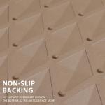 CAR PASS Beige Rubber Car Mats, All-Weather Floor Mats Full Set Durable Anti-Slip 3D Rhombus Waterproof Automotive Pad Trim to Fit Liner Universal Fit for Sedan SUV Truck Van, 4 Pcs All Beige Rubber