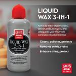 Griots Garage Liquid Wax 3-In-1 for Car Polishing and Detailing, High Gloss Shine and Carnauba-Based Protection for Auto Paint, 11013, 16oz