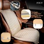 IVICY Faux Suede Car Seat Cover for Cars - Soft & Non-Slip - Front Car Seat Protector Covers for Most Automotive, Vans, SUVs, Trucks - 1 Unit - Light Beige
