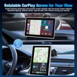 7" Portable Wireless CarPlay Screen for Car – Apple CarPlay & Android Auto, HD Touch Screen Car Stereo, Bluetooth, GPS Navigation, Voice Control, Plug-and-Play with FM/AUX/Mirror Link (Silver)